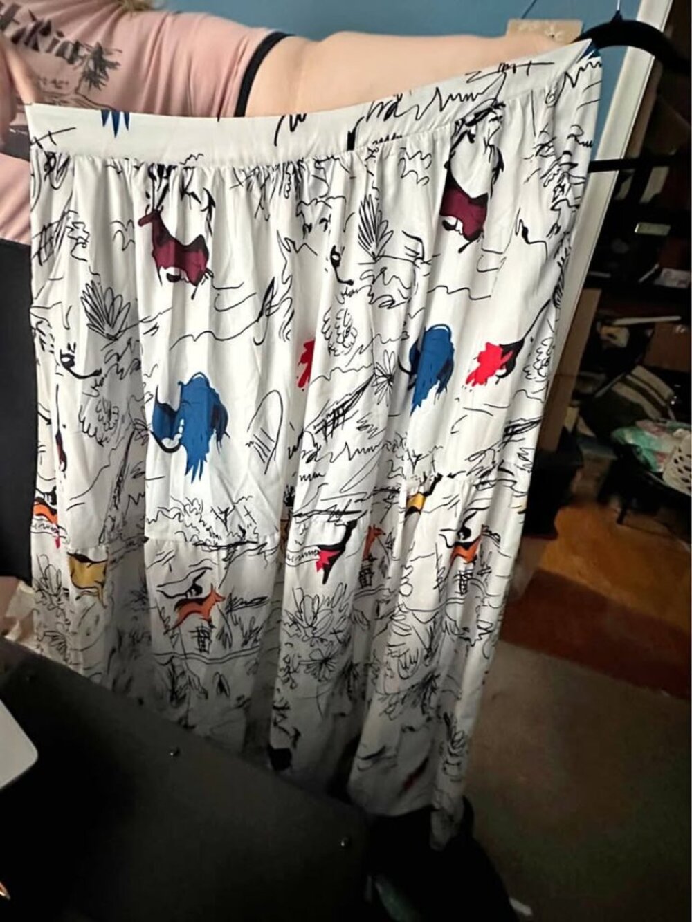 SHEIN 5XL Abstract Print Tiered Maxi Skirt – Fits Approx. Size 22